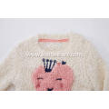 Girl's Knitted Happy Strawberry Jacquard Baby Pullover